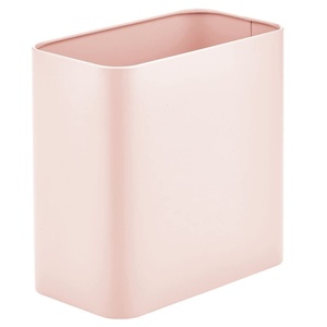 image:imagemDesign Small Metal 24 Gallon9 Liter Trash Can Wastebasket Garbage Bin for Bathroom Slim Rubbish Waste Bin Trashcans  Mirri Collection  Gray 23578MDBSTLight Pink