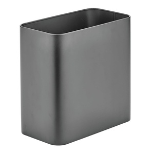 image:imagemDesign Small Metal 24 Gallon9 Liter Trash Can Wastebasket Garbage Bin for Bathroom Slim Rubbish Waste Bin Trashcans  Mirri Collection  Gray 23578MDBSTGraphite Gray