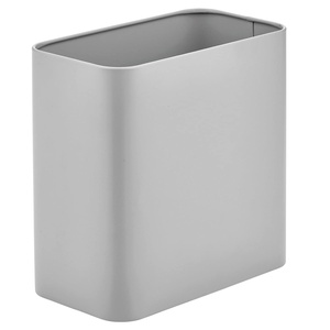 image:imagemDesign Small Metal 24 Gallon9 Liter Trash Can Wastebasket Garbage Bin for Bathroom Slim Rubbish Waste Bin Trashcans  Mirri Collection  Gray 23578MDBSTGray