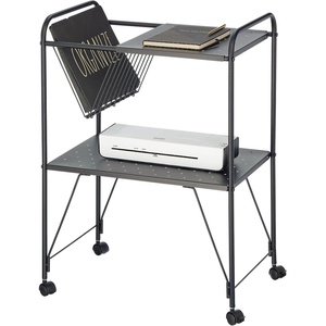 image:imagemDesign Steel 2Tier Rolling Utility Cart with Wire Storage Basket Metal Frame Stand with Fully Rotating Wheels for Kitchen Living Room Office Garage Laundry Room or Bedroom  Matte Black
