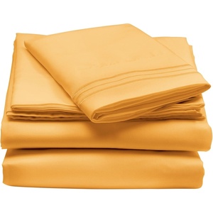 image:imagemDesign Twin Size Superfine Brushed Microfiber Sheet Set  3 Pieces  Extra Soft Bed Sheets and Pillowcase  Easy Fit Deep Pockets  Wrinkle Resistant Comfortable amp Breathable  Mustard Yellow