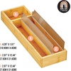 image:imagemDesign Bamboo Foil Parchment Paper and Plastic Cling Film Wrap Organizer and DispenserCutter for Kitchen Drawer  2 Roll StorageCutting Sections  Home Sort Collection  NaturalSilver