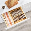 image:imagemDesign Bamboo InDrawer Knife Organizer Holder Storage Block for Kitchen 16Slot Cutlery Dock Insert Holds 8 Small Knives 8 Large Knives and Sharpener  Home Sort Collection  Natural