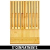 image:imagemDesign Bamboo InDrawer Knife Organizer Holder Storage Block for Kitchen 16Slot Cutlery Dock Insert Holds 8 Small Knives 8 Large Knives and Sharpener  Home Sort Collection  Natural