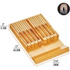image:imagemDesign Bamboo InDrawer Knife Organizer Holder Storage Block for Kitchen 16Slot Cutlery Dock Insert Holds 8 Small Knives 8 Large Knives and Sharpener  Home Sort Collection  Natural