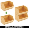 image:imagemDesign Bamboo Stackable Food Storage Organization Bin Basket  Wide Open Front for Kitchen Cabinets Pantry Offices Closets Holds Snacks Dry Goods Packets Spices Teas  Natural Wood