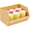 image:imagemDesign Bamboo Stackable Food Storage Organization Bin Basket  Wide Open Front for Kitchen Cabinets Pantry Offices Closets Holds Snacks Dry Goods Packets Spices Teas  Natural Wood