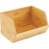 image:imagemDesign Bamboo Stackable Food Storage Organization Bin Basket  Wide Open Front for Kitchen Cabinets Pantry Offices Closets Holds Snacks Dry Goods Packets Spices Teas  Natural Wood