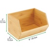 image:imagemDesign Bamboo Stackable Food Storage Organization Bin Basket  Wide Open Front for Kitchen Cabinets Pantry Offices Closets Holds Snacks Dry Goods Packets Spices Teas  Natural Wood