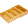 image:imagemDesign Bamboo Wood Expandable Deep Kitchen Drawer Organizer Tray Bin for Kitchen Organize Drawers Counters Shelves Holds Plasticware Lids Towels Utensils Home Sort Collection  Natural