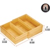 image:imagemDesign Bamboo Wood Expandable Deep Kitchen Drawer Organizer Tray Bin for Kitchen Organize Drawers Counters Shelves Holds Plasticware Lids Towels Utensils Home Sort Collection  Natural