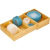 image:imagemDesign Bamboo Wood Expandable Deep Kitchen Drawer Organizer Tray Bin for Kitchen Organize Drawers Counters Shelves Holds Plasticware Lids Towels Utensils Home Sort Collection  Natural