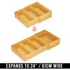 image:imagemDesign Bamboo Wood Expandable Deep Kitchen Drawer Organizer Tray Bin for Kitchen Organize Drawers Counters Shelves Holds Plasticware Lids Towels Utensils Home Sort Collection  Natural