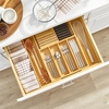 image:imagemDesign Bamboo Wood Expandable Kitchen Drawer Utensil Organizer Tray CutleryKnife Drawer Storage for Kitchen  Holds Cutlery Flatware Silverware Cooking Utensils  Home Sort Collection  Natural