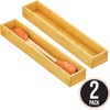 image:imagemDesign Bamboo Wood Stackable Kitchen Drawer Organizer Box Storage Tray for Kitchen Pantry Office Drawers Holds Silverware Cutlery Utensils  Home Sort Collection  2 Pack  Natural