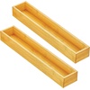 image:imagemDesign Bamboo Wood Stackable Kitchen Drawer Organizer Box Storage Tray for Kitchen Pantry Office Drawers Holds Silverware Cutlery Utensils  Home Sort Collection  2 Pack  Natural