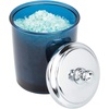 image:imagemDesign Bathroom Vanity Storage Organizer Apothecary Canister Jar for Cotton Balls Swabs Makeup Sponges Bath Salts Hair Ties Jewelry  Dark BlueChrome Lid