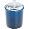 image:imagemDesign Bathroom Vanity Storage Organizer Apothecary Canister Jar for Cotton Balls Swabs Makeup Sponges Bath Salts Hair Ties Jewelry  Dark BlueChrome Lid
