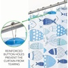 image:imagemDesign Decorative Fish Print  Easy Care Fabric Shower Curtain with Reinforced Buttonholes for Bathroom Showers Stalls and Bathtubs Machine Washable  72 x 72  Bright MultiBlue Multi