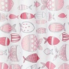 image:imagemDesign Decorative Fish Print  Easy Care Fabric Shower Curtain with Reinforced Buttonholes for Bathroom Showers Stalls and Bathtubs Machine Washable  72 x 72  Pink Multi