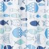 image:imagemDesign Decorative Fish Print  Easy Care Fabric Shower Curtain with Reinforced Buttonholes for Bathroom Showers Stalls and Bathtubs Machine Washable  72 x 72  Bright MultiBlue Multi