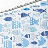 image:imagemDesign Decorative Fish Print  Easy Care Fabric Shower Curtain with Reinforced Buttonholes for Bathroom Showers Stalls and Bathtubs Machine Washable  72 x 72  Bright MultiBlue Multi