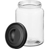 image:imagemDesign Extra Small Storage Glass Canister Airtight Metal Lid for Kitchen Pantry Counter Cabinet Container for Food Snacks Cooking or Baking Supplies Home Sort Collection 2 Pack ClearBlack