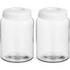 image:imagemDesign Extra Small Storage Glass Canister Airtight Metal Lid for Kitchen Pantry Counter Cabinet Container for Food Snacks Cooking or Baking Supplies Home Sort Collection 2 Pack ClearWhite
