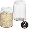 image:imagemDesign Extra Small Storage Glass Canister Airtight Metal Lid for Kitchen Pantry Counter Cabinet Container for Food Snacks Cooking or Baking Supplies Home Sort Collection 2 Pack ClearWhite