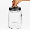 image:imagemDesign Extra Small Storage Glass Canister Airtight Metal Lid for Kitchen Pantry Counter Cabinet Container for Food Snacks Cooking or Baking Supplies Home Sort Collection 2 Pack ClearBlack