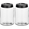 image:imagemDesign Extra Small Storage Glass Canister Airtight Metal Lid for Kitchen Pantry Counter Cabinet Container for Food Snacks Cooking or Baking Supplies Home Sort Collection 2 Pack ClearBlack
