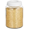image:imagemDesign Extra Small Storage Glass Canister Airtight Metal Lid for Kitchen Pantry Counter Cabinet Container for Food Snacks Cooking or Baking Supplies Home Sort Collection 2 Pack ClearWhite