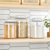 image:imagemDesign Extra Small Storage Glass Canister Airtight Metal Lid for Kitchen Pantry Counter Cabinet Container for Food Snacks Cooking or Baking Supplies Home Sort Collection 2 Pack ClearWhite