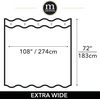 image:imagemDesign Extra Wide Light Weight Waffle Weave Polyester Shower Curtain with Reinforced Buttonholes for Bathroom Showers and Bathtubs  Elegant Woven Geometric Square  108 x 72  White