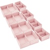 image:imagemDesign Fabric Drawer Organizer Bins KidsBaby Nursery Dresser Closet Shelf Playroom Organization Hold Clothes Toys Diapers Bibs Blankets Set of 2 4 Pack PinkWhite Polka DotPinkWhite