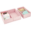 image:imagemDesign Fabric Drawer Organizer Bins KidsBaby Nursery Dresser Closet Shelf Playroom Organization Hold Clothes Toys Diapers Bibs Blankets Set of 2 4 Pack PinkWhite Polka DotPinkWhite