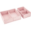 image:imagemDesign Fabric Drawer Organizer Bins KidsBaby Nursery Dresser Closet Shelf Playroom Organization Hold Clothes Toys Diapers Bibs Blankets Set of 2 4 Pack PinkWhite Polka DotPinkWhite