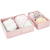 image:imagemDesign Fabric Drawer Organizer Bins KidsBaby Nursery Dresser Closet Shelf Playroom Organization Hold Clothes Toys Diapers Bibs Blankets Set of 2 4 Pack PinkWhite Polka DotPinkWhite