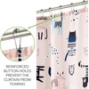 image:imagemDesign Fabric Shower Curtain 72 x 72 Machine Washable Quality Reinforced Buttonholes for Bathroom Guest Bath Stalls Tubs  Kitties Design  Pink