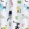 image:imagemDesign Fabric Shower Curtain 72 x 72 Machine Washable Quality Reinforced Buttonholes for Bathroom Guest Bath Stalls Tubs  Kitties Design  White