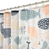 image:imagemDesign Fabric Shower Curtain 72 x 72 Machine Washable Quality Reinforced Buttonholes for Bathroom Guest Bath Stalls Tubs  Whales Design  Beige