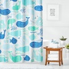 image:imagemDesign Fabric Shower Curtain 72 x 72 Machine Washable Quality Reinforced Buttonholes for Bathroom Guest Bath Stalls Tubs  Whales Design  Blues