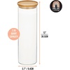 image:imagemDesign Glass Extra Large Storage Canister with Airtight Bamboo Lid for Kitchen Pantry Counter or Cabinet Holds Food Snacks Cooking Supplies Home Sort Collection 2 Pack ClearNatural