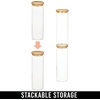 image:imagemDesign Glass Extra Large Storage Canister with Airtight Bamboo Lid for Kitchen Pantry Counter or Cabinet Holds Food Snacks Cooking Supplies Home Sort Collection 2 Pack ClearNatural