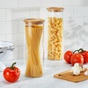 image:imagemDesign Glass Extra Large Storage Canister with Airtight Bamboo Lid for Kitchen Pantry Counter or Cabinet Holds Food Snacks Cooking Supplies Home Sort Collection 2 Pack ClearNatural