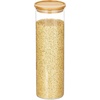 image:imagemDesign Glass Extra Large Storage Canister with Airtight Bamboo Lid for Kitchen Pantry Counter or Cabinet Holds Food Snacks Cooking Supplies Home Sort Collection 2 Pack ClearNatural