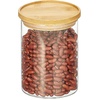 image:imagemDesign Glass Medium Storage Canister wAirtight Bamboo Lid for Kitchen Pantry Counter Cabinet Holds Food Snacks Cooking or Baking Supplies Home Sort Collection 2 Pack ClearNatural