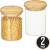 image:imagemDesign Glass Medium Storage Canister wAirtight Bamboo Lid for Kitchen Pantry Counter Cabinet Holds Food Snacks Cooking or Baking Supplies Home Sort Collection 2 Pack ClearNatural