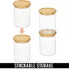 image:imagemDesign Glass Medium Storage Canister wAirtight Bamboo Lid for Kitchen Pantry Counter Cabinet Holds Food Snacks Cooking or Baking Supplies Home Sort Collection 2 Pack ClearNatural
