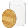 image:imagemDesign Glass Medium Storage Canister wAirtight Bamboo Lid for Kitchen Pantry Counter Cabinet Holds Food Snacks Cooking or Baking Supplies Home Sort Collection 2 Pack ClearNatural